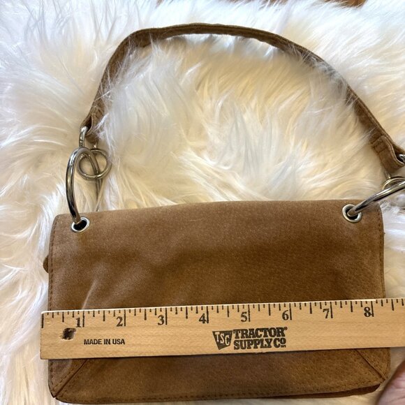 Wilsons Leather Maxima Tan Suede Wallet Purse boho retro Y2k 90s Luxury Brown - Picture 13 of 14